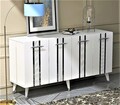Consola, Olivia, Asel, 150x80x40 cm, PAL , Alb / Argintiu