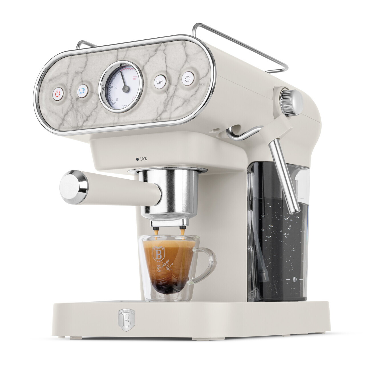 Espressor 3 in 1 Berlinger Haus, Sahara Marble, 950W, 23x26.5x30.5 cm, inox, crem mat/marmura - view 3