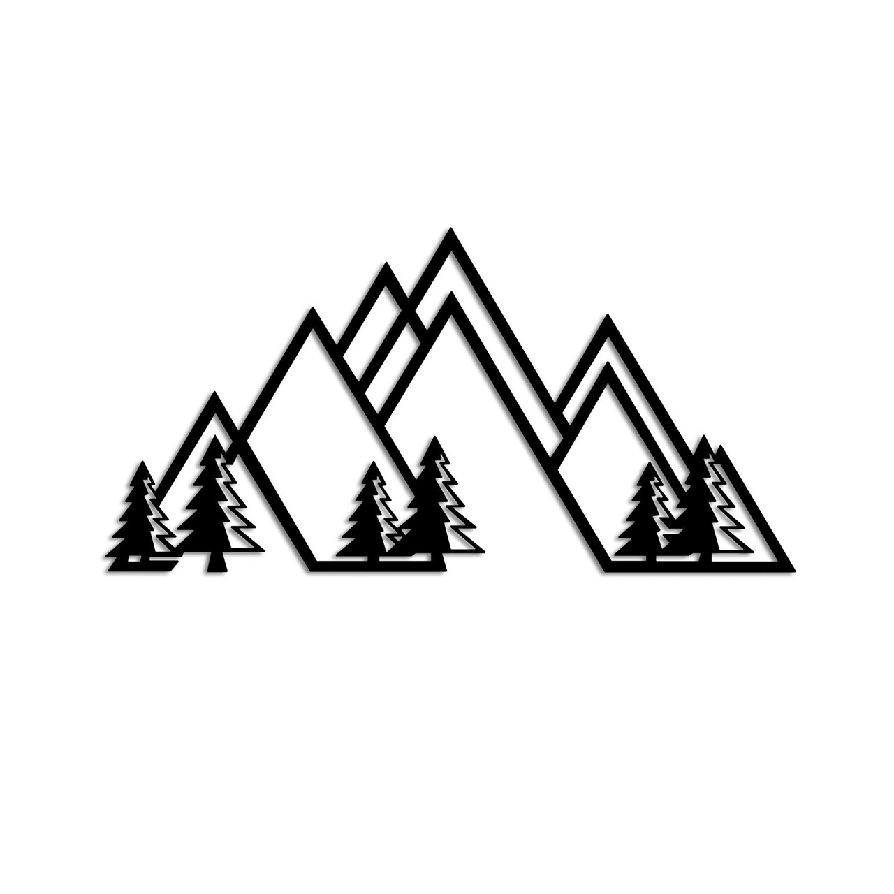Decoratiune de perete, Mountain, 70 x 35 cm, Negru — imaginea 5