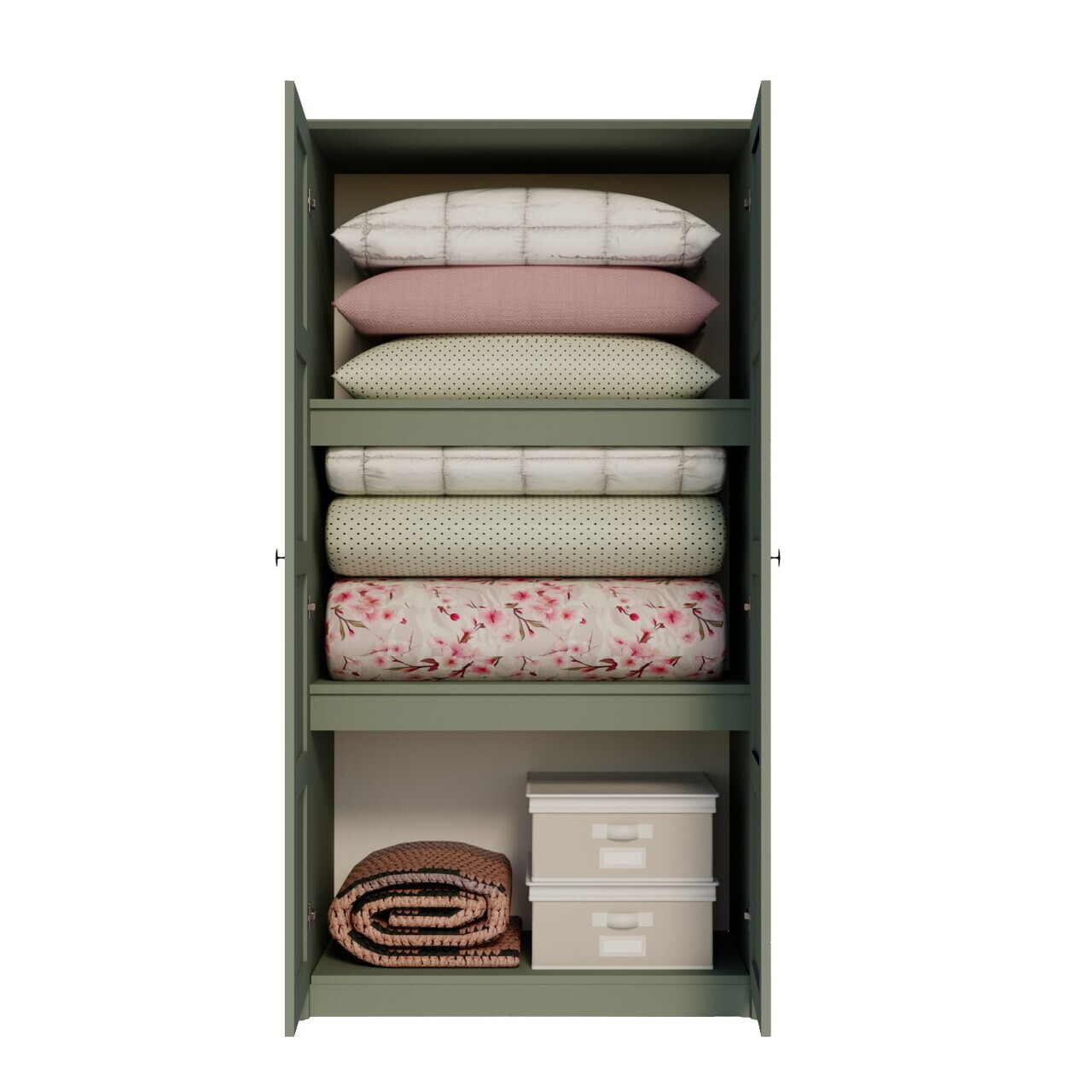 Dulap pentru haine, Hanah Home, Lucas 1600-241, 94x190x60 cm, Verde — imaginea 6