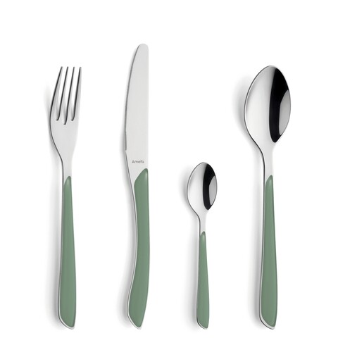 Set tacamuri 24 piese, amefa, eclat matt, inox, verde