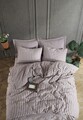 Lenjerie de pat dubla, Road Potlu - Brown, EnLora Home, 70% bumbac/30% poliester