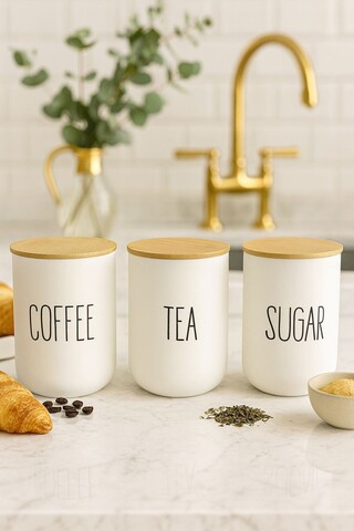 Set borcane (3 piese), L'essentiel Maison, 335RTN1222, Alb