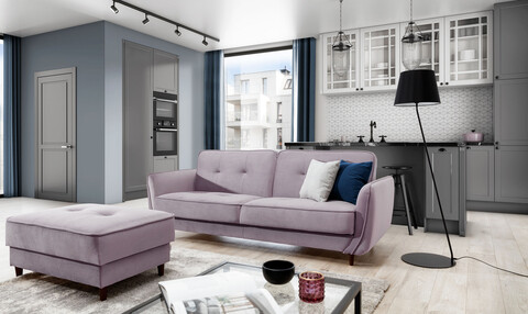Canapea extensibila 3 locuri ELTAP, SO-BEL-24LO, Bellis, 220x90x83 cm, lemn/poliester, roz deschis