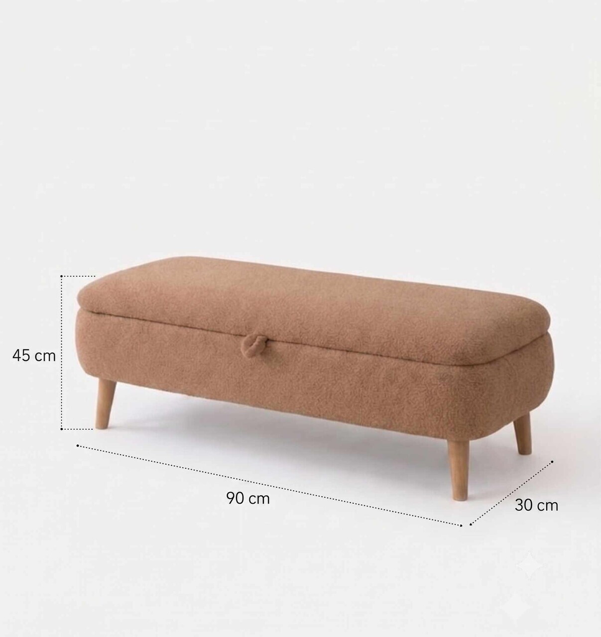 Banca, Hanah Home, Rena, 90x45x30 cm, Maro — imaginea 4