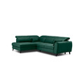 Coltar extensibil stanga 4 locuri ELTAP, LT-35NU, Noble, 255x201x100 cm, lemn/poliester, verde inchis