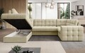 Coltar extensibil stanga 5 locuri ELTAP, LT-04MO, Blewett, 299x198x82 cm, lemn/poliester, bej