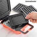 Aparat  2-in-1 pentru gofre si sandwich,  retete Wafflicher, InnovaGoods, 600W, rosu