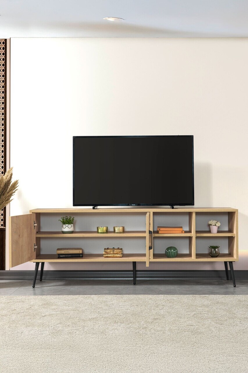 Comoda TV, Hanah Home, Şile 3608, 160x60x35 cm, PAL, Maro — imaginea 2