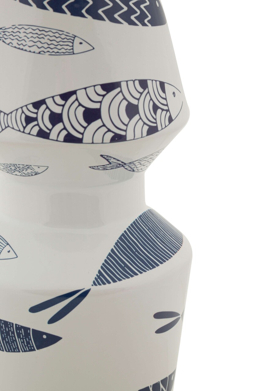 Vaza decorativa Fish Double, Mauro Ferretti, 14x34 cm, ceramica, multicolor