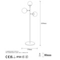 Lampadar, Fulgor, 942FLG1504, Metal, Alb/Negru