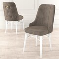 Set de scaune, Charlotte, Pare, Metal, Cappuccino / Alb