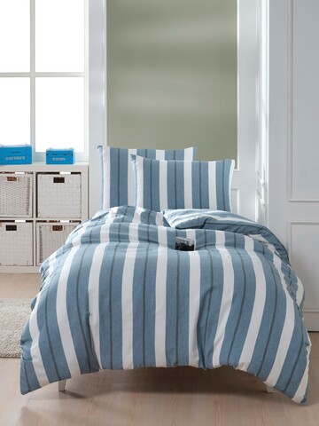 Lenjerie de pat pentru o persoana, Helsinki - Petrol, EnLora Home, 70% bumbac/30% poliester