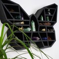Raft de perete, Evila Originals, Cry007-S, 27x40x6 cm, Lemn masiv, Negru