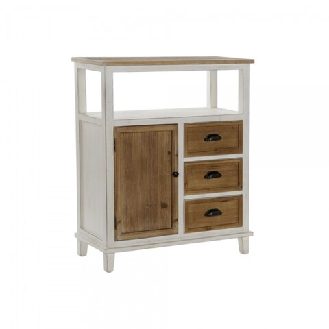 Comoda, dkd home, 79 x 34.5 x 95.5 cm, lemn de brad/metal, alb/maro
