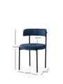 Set scaune 2 piese, Nmobb, Gını, Negru / Albastru închis