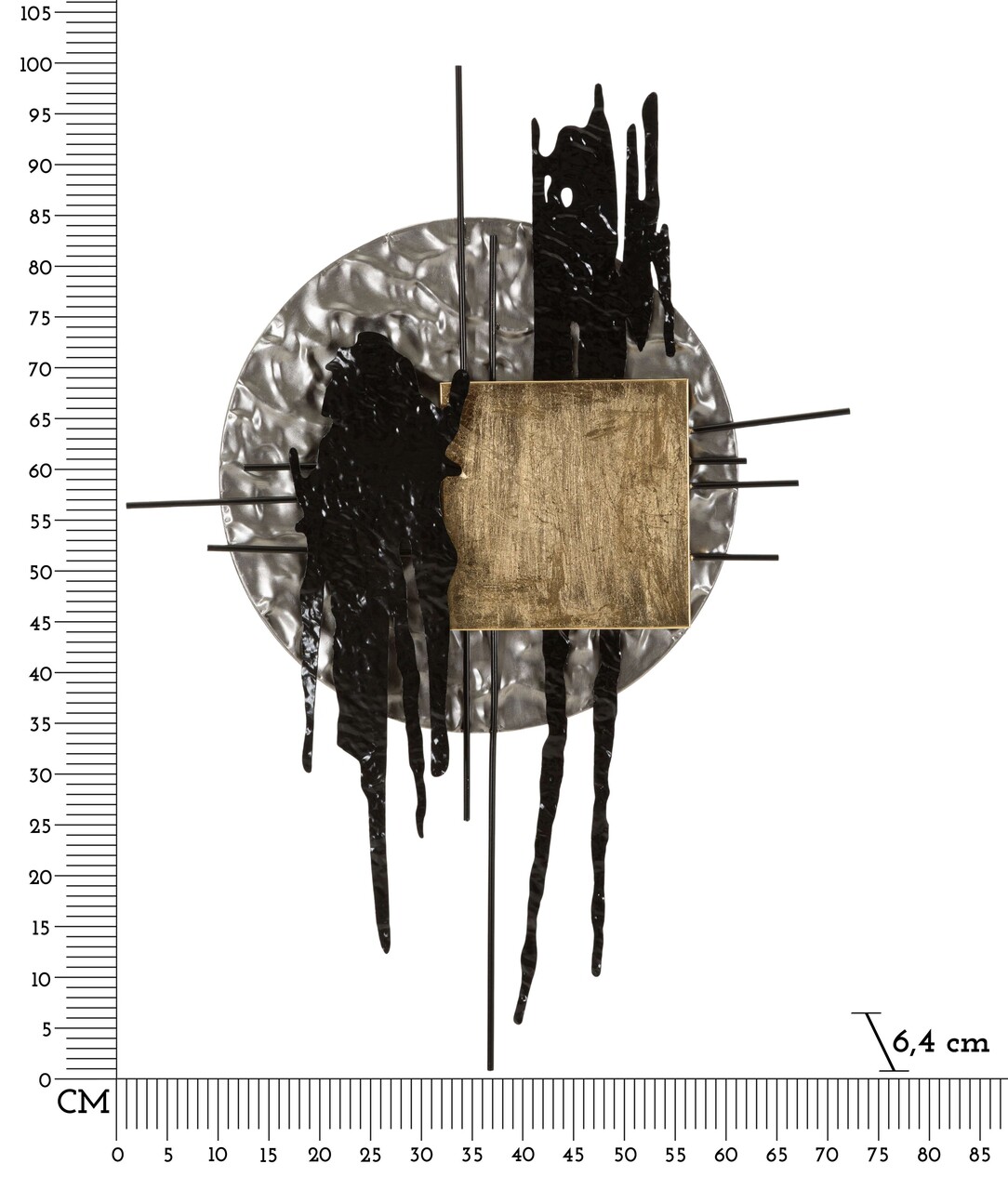 Decoratiune de perete Cripton -H, Mauro Ferretti, 71.8x6.4x100 cm, fier, multicolor - 1 | YEO