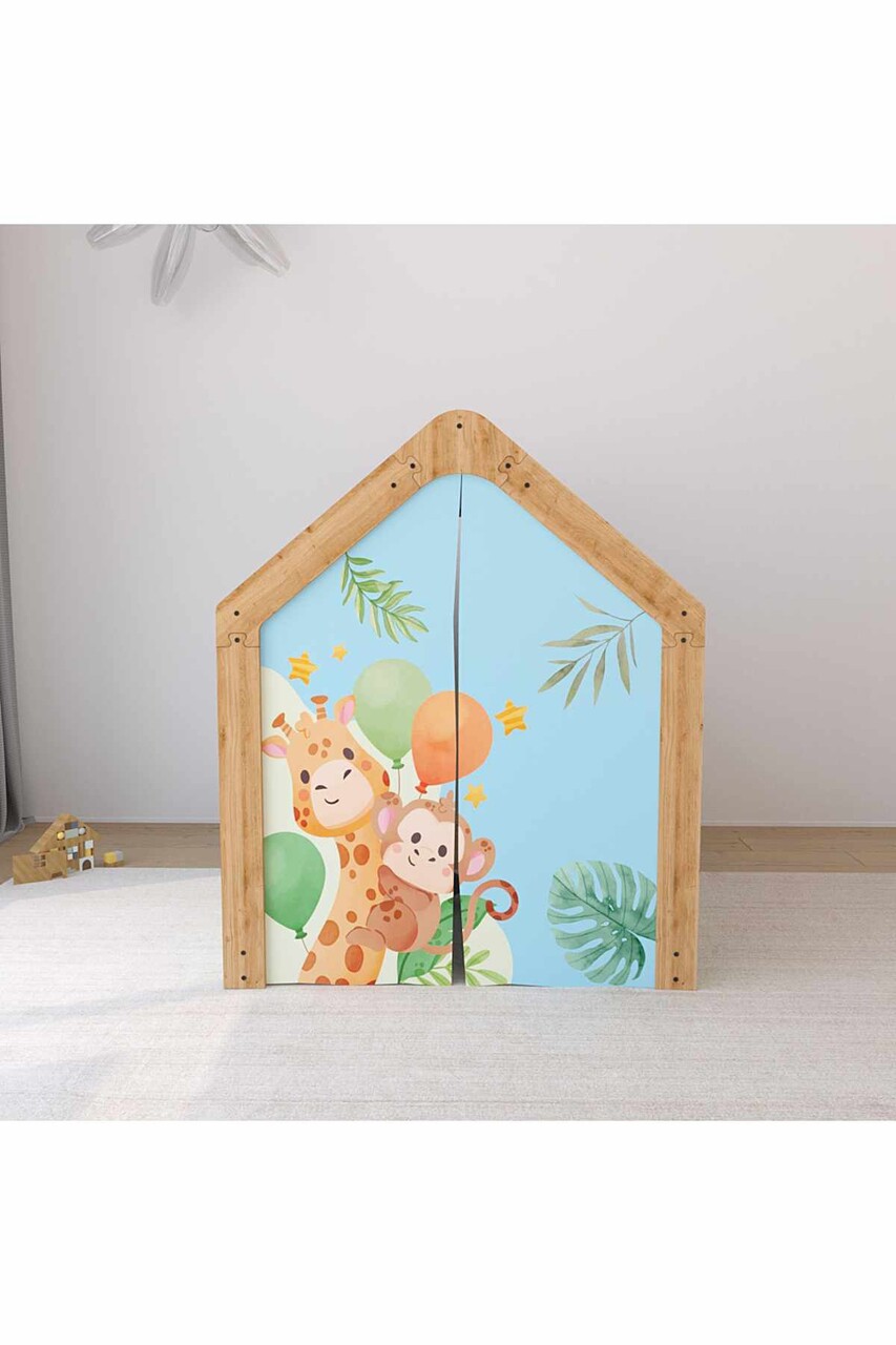 Cort de joaca pentru copii, Hanah Home, Safari, 80x96x63 cm, Multicolor - view 6