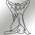 Decoratiune de perete, Geometric Nude Woman, metal, 38 x 50 cm, negru