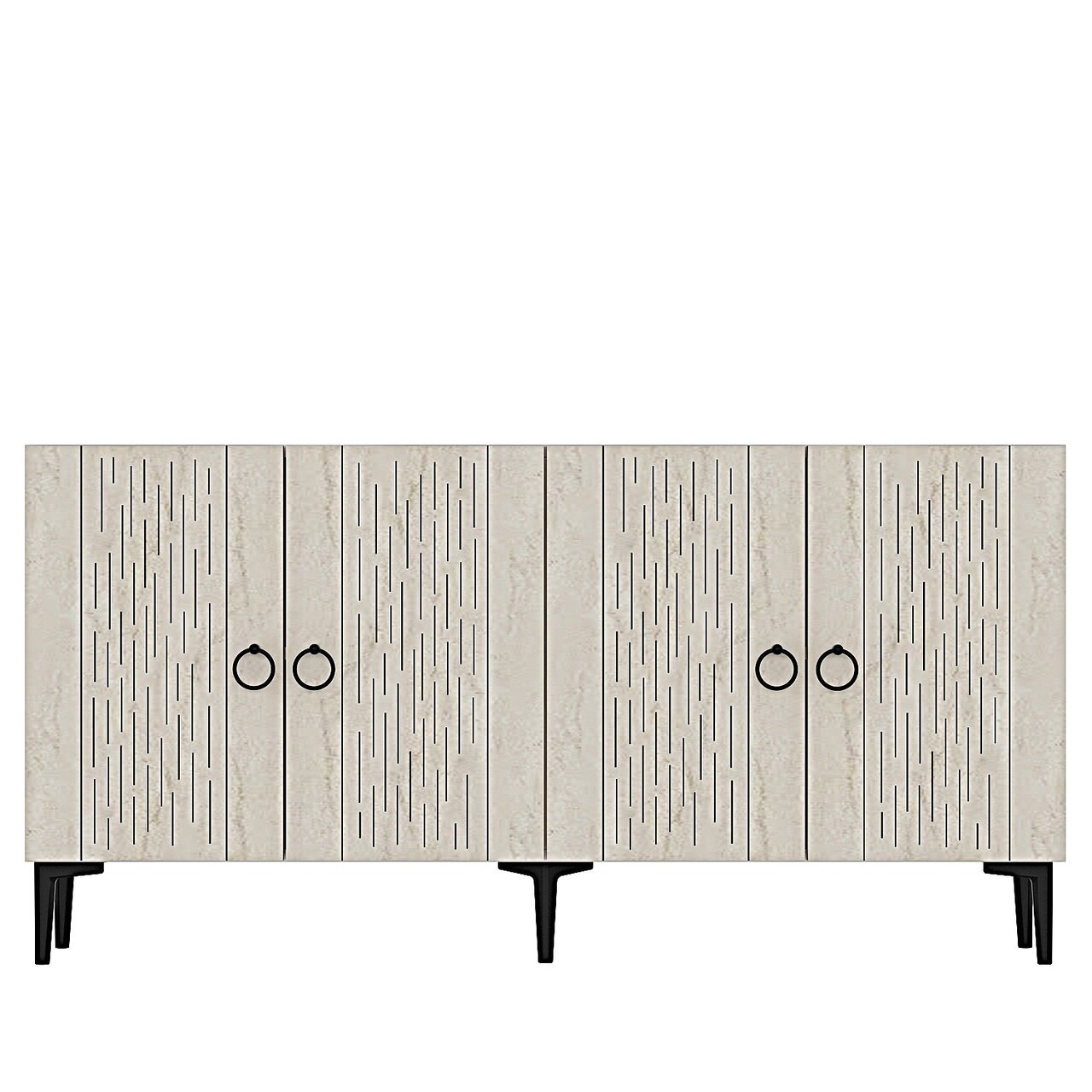 Consola, Hanah Home, Rain 150, 150x75x32 cm, PAL , Alb / Travertin - view 4