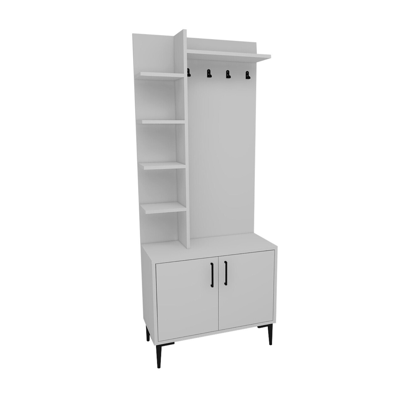 Cuier de perete, Hanah Home, Julendor, 74.4x182.8x35 cm, PAL, Alb — imaginea 4