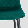 Scaun Noir, Homla, 52x44x85 cm, metal/catifea din poliester, verde