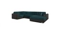 Coltar extensibil dreapta 5 locuri ELTAP, Damario, 338x189x78 cm, lemn/poliester, verde inchis/gri inchis