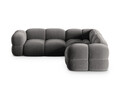 Coltar simetric 4 locuri, Loretto, Cosmopolitan Design, 250x250x68 cm, catifea, gri