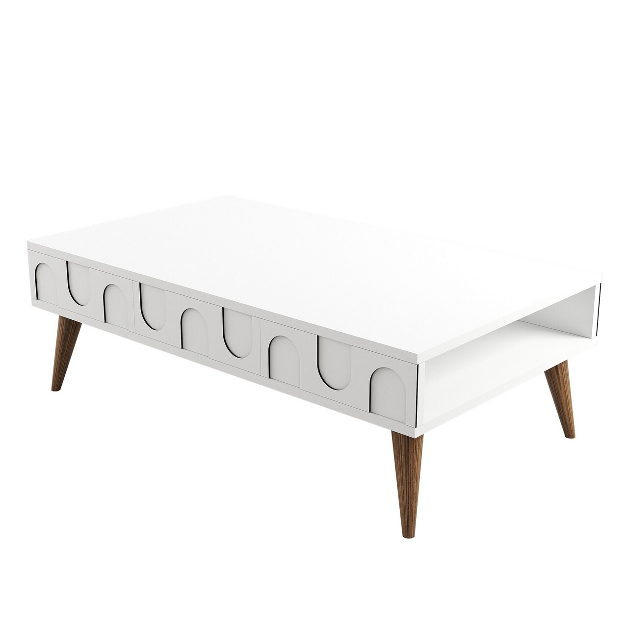 Masuta de cafea, Hommy Craft, Lyon 34, 105x34.6x60 cm, PAL, Alb/Maro - 2 | YEO