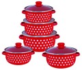 Set de gatit 10 piese Aria, Vanora, otel carbon emailat/sticla