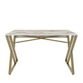 Birou, Retricy, Gyza, 120x60x75 cm, PAL, Alb/Auriu