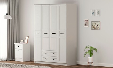 Dulap pentru haine, Rabi, Rb-168-01-001, 140x210x52 cm, Alb mat