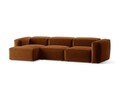 Coltar stanga 4 locuri, Bergamo, Cosmopolitan Design, 344x152x70 cm, tesatura structurata, gri maro