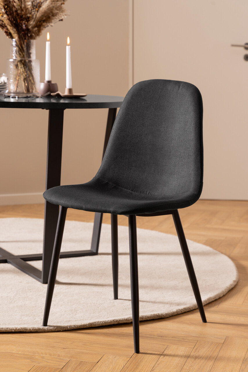 Scaun Celia, Actona, 44x54x86 cm, poliester/otel, negru - view 5