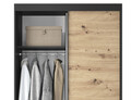 Dulap pentru haine cu oglinda ELTAP, Esville II, 120x60x220 cm, MDF/ABS, negru/stejar