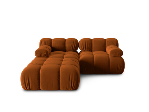 Canapea modulara 3 locuri, Bellis-51, Micadoni Home, 188x188x70 cm, catifea, teracota