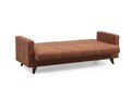 Canapea extensibila cu 3 locuri, Misty, 730MST1207, Cadru: METAL/LEMN, Caramiziu