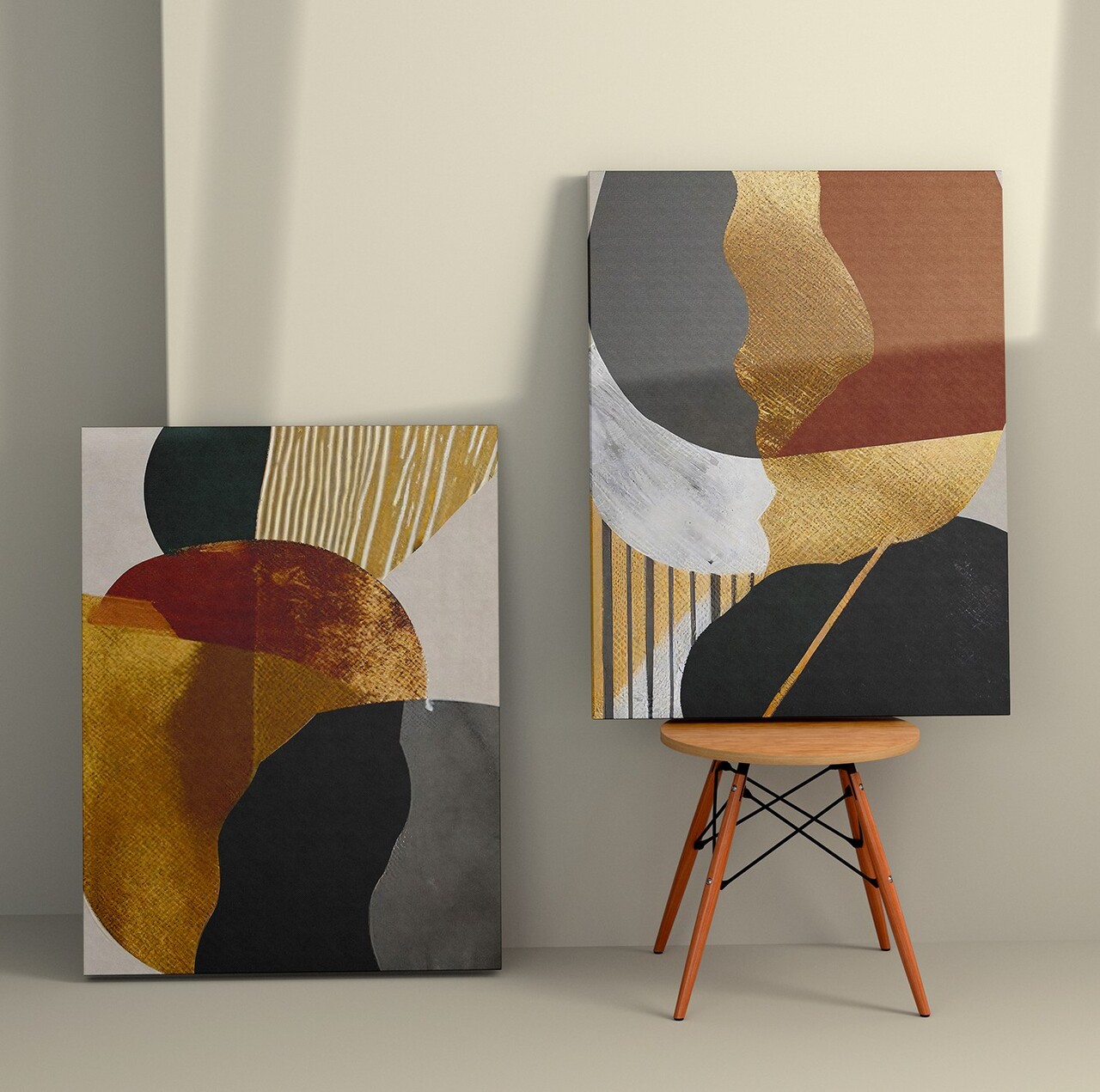 Tablou decorativ, 2KNV4385, Canvas, Lemn, Multicolor