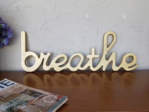 Decoratiune de perete, Gold Breathe, 56x20x2 cm, Placaj , Auriu La Moneta