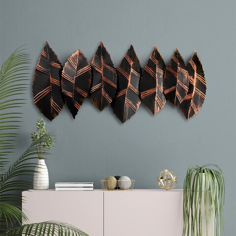Decoratiune de perete, hornbeam 2, metal, dimensiune: 114 x 52 cm, multicolor
