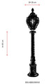 Lampadar de exterior, Avonni, 685AVN1333, Plastic ABS, Maro