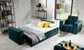 Canapea extensibila 3 locuri ELTAP, Laz03, Lazaro, 247x97x92 cm, lemn/poliester, verde inchis