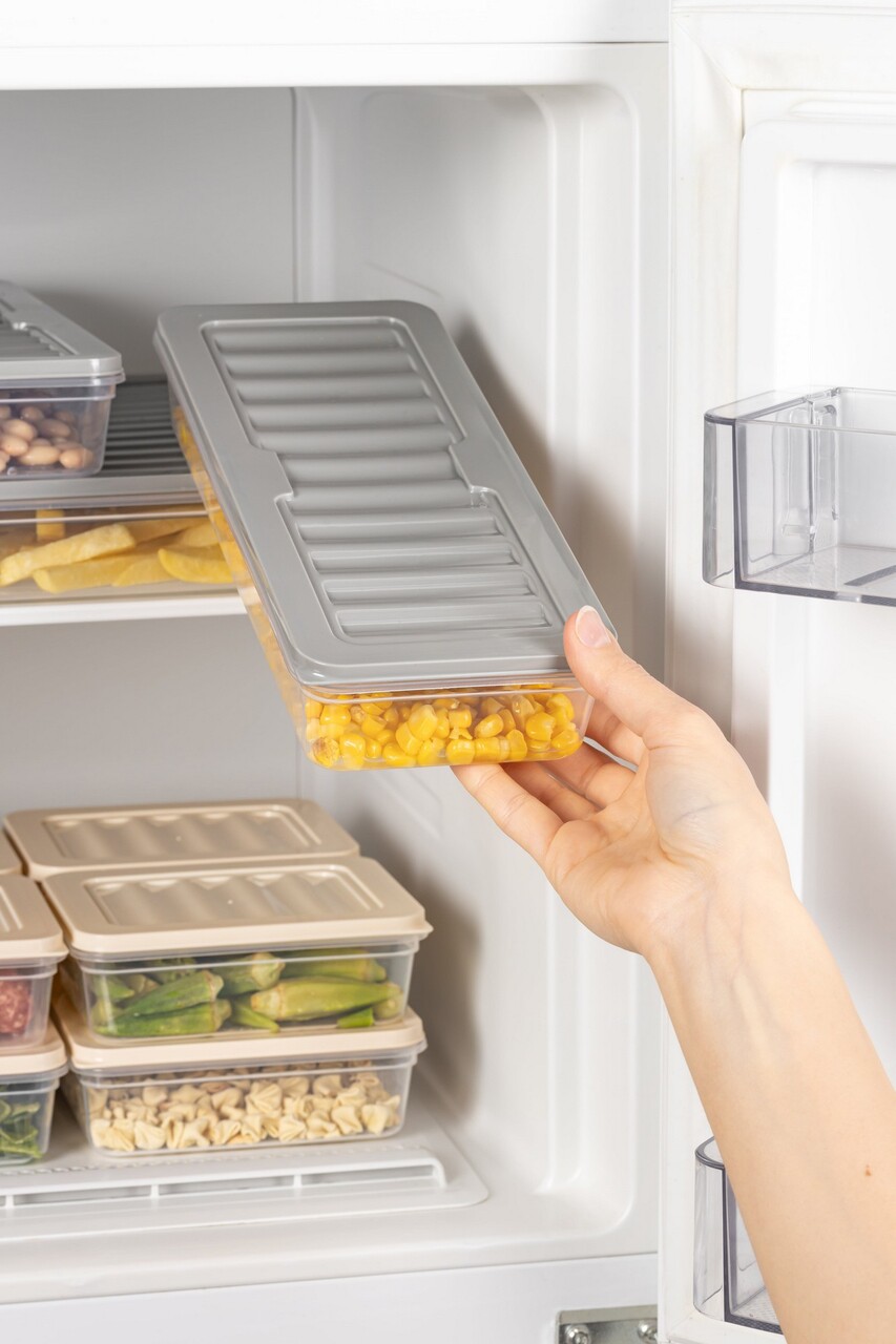 Set recipiente depozitare, Hermia, 639OKK1156, Dimensiune medie: 28,3 x 11 x 4,8 cm / 1170 ml (2 bucăți), Gri - imagine 5