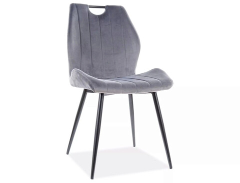 Scaun Arco Velvet, Signal, 51x46x91 cm, catifea/otel, gri/negru