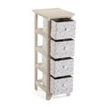 Organizator baie cu 4 cosuri Lili Flowers, Versa, 25 x 30 x 72 cm, MDF