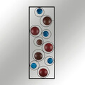 Decoratiune de perete, Planet, metal, 90 x 32 cm, multicolor