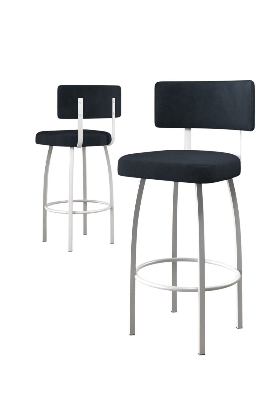 Set scaune de bar 6 piese, Hanah Home, Wosa, Antracit/Alb — imaginea 2