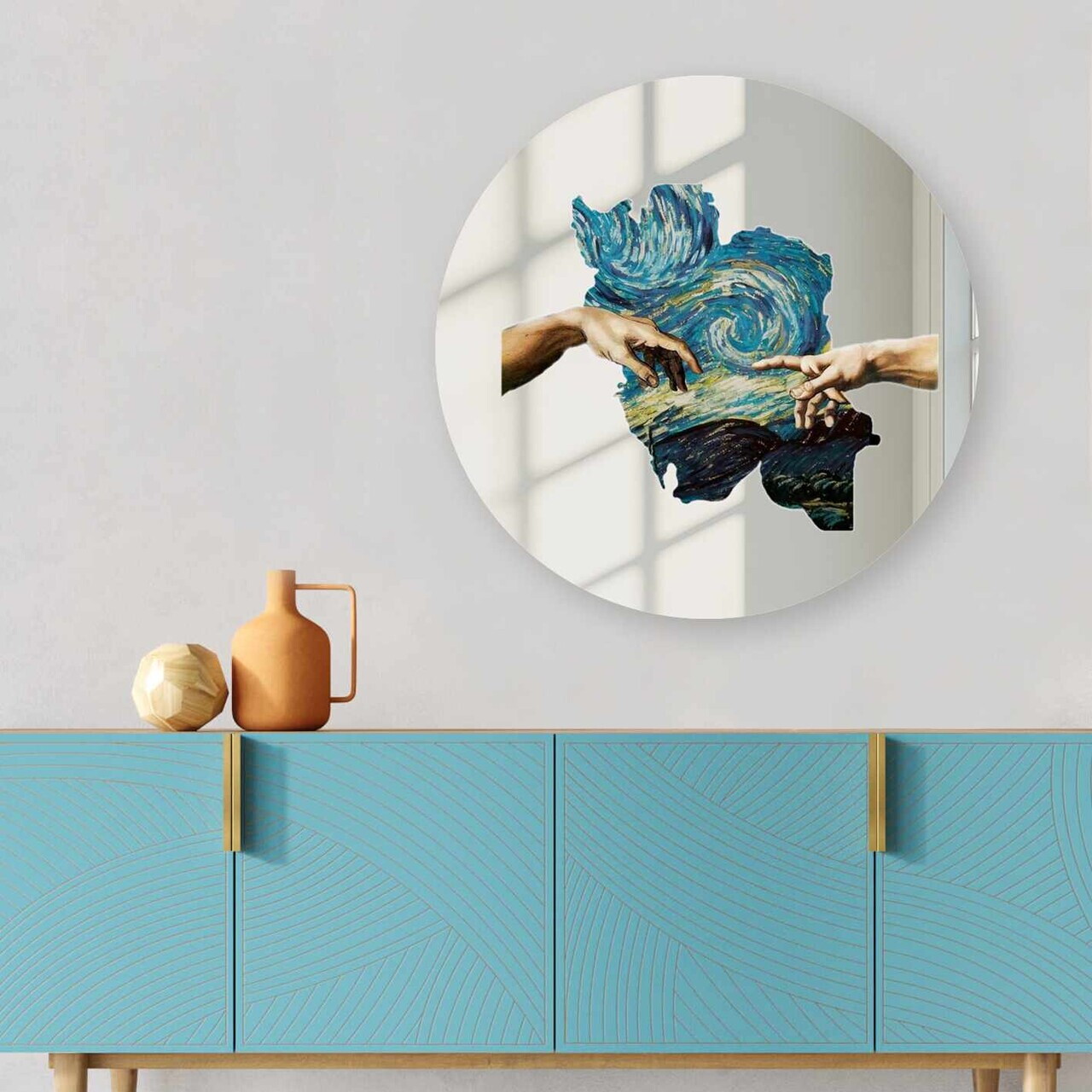 Oglinda decorativa AY11757 Sticla ø30 cm Multicolor