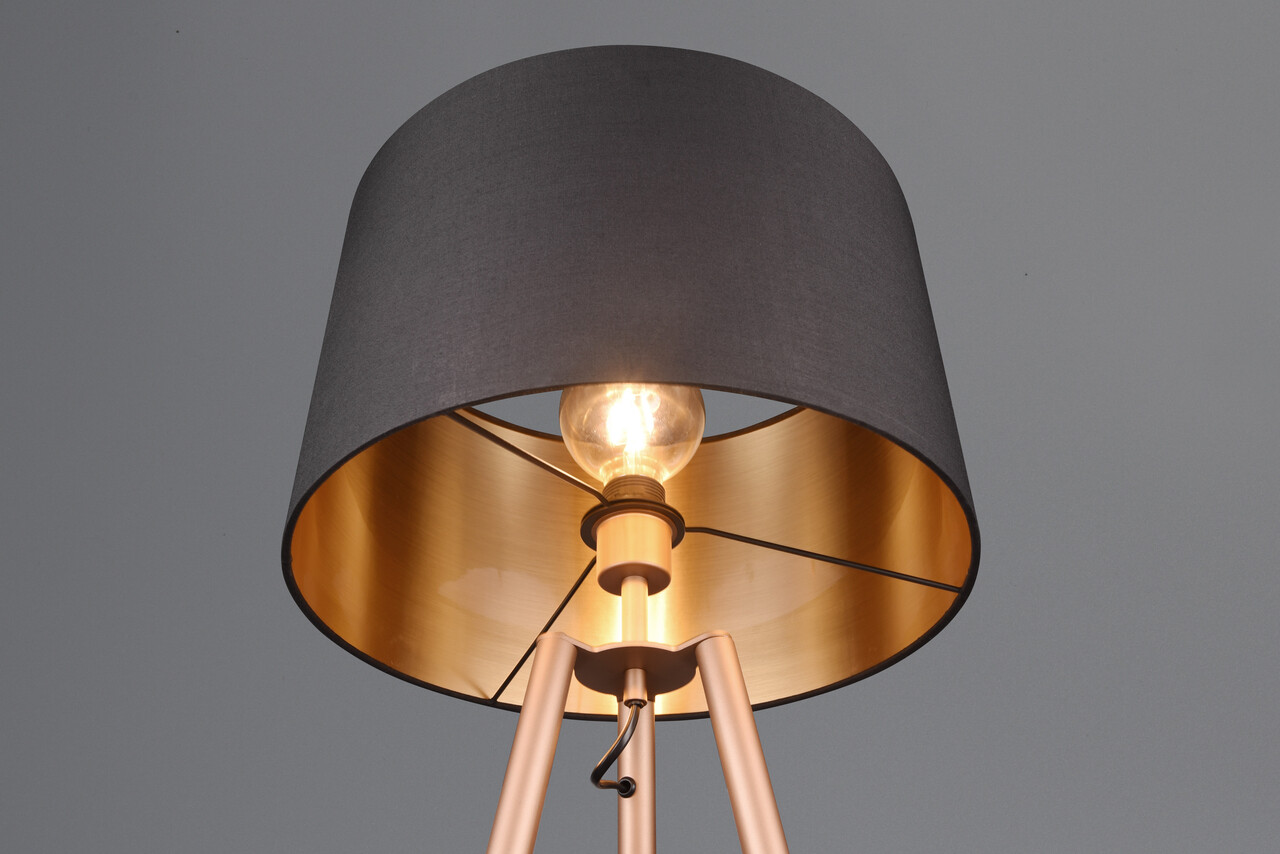 Lampadar Colette, RL, 57x152.5 cm, 60W, 1x E27, metal, maro/negru - view 5