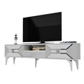 Comoda TV, Olivia, Yumedi, 150x50x30 cm, PAL , Alb / Argintiu